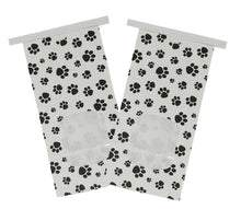 1 lb Paw Print Tin Tie Bags - Reclosable Treat Pouch for Candy, Coffee, Tea & Pet Treats w/ Poly Window - Reusable Food Storage