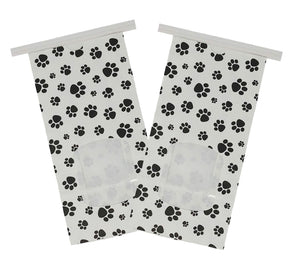 1 lb Paw Print Tin Tie Bags - Reclosable Treat Pouch for Candy, Coffee, Tea & Pet Treats w/ Poly Window - Reusable Food Storage