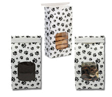 1 lb Paw Print Tin Tie Bags - Reclosable Treat Pouch for Candy, Coffee, Tea & Pet Treats w/ Poly Window - Reusable Food Storage