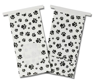1 lb Paw Print Tin Tie Bags - Reclosable Treat Pouch for Candy, Coffee, Tea & Pet Treats w/ Poly Window - Reusable Food Storage