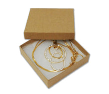 MADE IN U.S.A! 100 Pack Kraft 3.5"x3.5"x1" Cotton Filled Jewelry Boxes, Paper Gift Presentation Display Ring Box, Recycled Eco Freindly