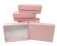 Pastel Pink 3.5x3.5x1 or 3x2x1 Inch Cotton Filled Presentation Jewelry Boxes Paper Gift Display Craft Ring, Bracelets, Storage Design U.S.A