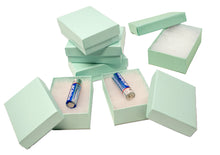 3x2x1, 3x3x1 Sea Green Aqua Shimmer & Marble Cotton Filled Jewelry Display Boxes, Recyclable Presentation, Storage, Gifts Ring, Bracelets