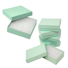 3x2x1, 3x3x1 Sea Green Aqua Shimmer & Marble Cotton Filled Jewelry Display Boxes, Recyclable Presentation, Storage, Gifts Ring, Bracelets