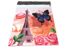 Hello Paris! Beautiful Bonjour Paris Eiffel Tower Brunch Poly Mailers , Fun Stylish Secure Chic French Butterfly Self Sealing Mailing Bags