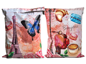 Hello Paris! Beautiful Bonjour Paris Eiffel Tower Brunch Poly Mailers , Fun Stylish Secure Chic French Butterfly Self Sealing Mailing Bags