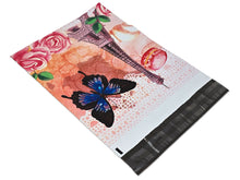 Hello Paris! Beautiful Bonjour Paris Eiffel Tower Brunch Poly Mailers , Fun Stylish Secure Chic French Butterfly Self Sealing Mailing Bags
