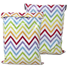 Colorful Peaks Chevron Themed Poly Mailers, 10x13 Dynamic Rainbow Stripe Bold & Bright Shipping Bags, Vivid V Design for Memorable Unboxing