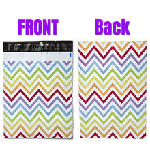 Colorful Peaks Chevron Themed Poly Mailers, 10x13 Dynamic Rainbow Stripe Bold & Bright Shipping Bags, Vivid V Design for Memorable Unboxing