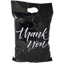 10x13 Thank You Poly Mailers with Handles - Black & Pink Merchandise Shopping Bags, Pop Up Shop Cute Party Boutique Bags, Shipping, Mailing