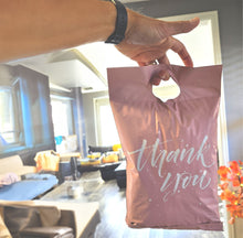 10x13 Thank You Poly Mailers with Handles - Black & Pink Merchandise Shopping Bags, Pop Up Shop Cute Party Boutique Bags, Shipping, Mailing