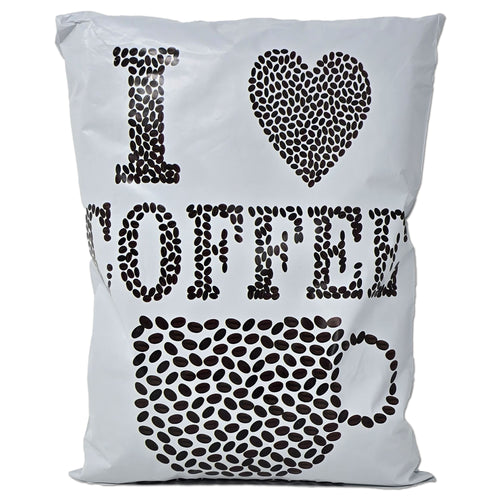 10x13 I Love Coffee Designer Mailers, Designer Self Sealing Shipping Mail Bags for T shirts, Clothing, Coffee Beans Art Shipping Bags