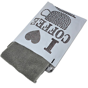 10x13 I Love Coffee Designer Mailers, Designer Self Sealing Shipping Mail Bags for T shirts, Clothing, Coffee Beans Art Shipping Bags