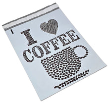 10x13 I Love Coffee Designer Mailers, Designer Self Sealing Shipping Mail Bags for T shirts, Clothing, Coffee Beans Art Shipping Bags