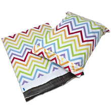 Colorful Peaks Chevron Themed Poly Mailers, 10x13 Dynamic Rainbow Stripe Bold & Bright Shipping Bags, Vivid V Design for Memorable Unboxing