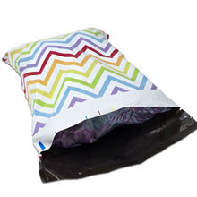 Colorful Peaks Chevron Themed Poly Mailers, 10x13 Dynamic Rainbow Stripe Bold & Bright Shipping Bags, Vivid V Design for Memorable Unboxing