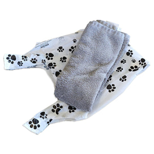Eco-Friendly Paw Print Plastic T-Shirt Bags with Handles, 8x5x18" & 11x6x22", Cute Recycled Grocery Bags | USA T Sack Merchandise Favor Bags