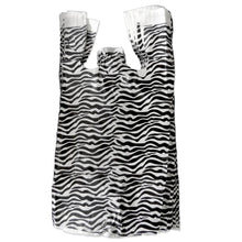 Leopard, Zebra T-Shirt Bags with Handles, 8x5x16" & 11x6x21", Cute Favor Merchandise Retail Grocery Bags | USA T Sack Merchandise Favor Bags