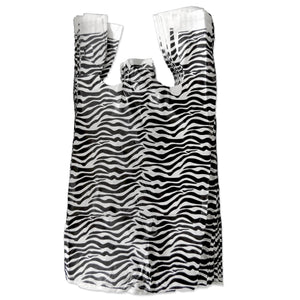 Leopard, Zebra T-Shirt Bags with Handles, 8x5x16" & 11x6x21", Cute Favor Merchandise Retail Grocery Bags | USA T Sack Merchandise Favor Bags