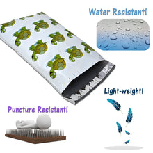 Cute Green & Sea Turtles 10x13 Poly Mailers Combo – Fun Mail Packaging, Boys, Girls, Adorable Playful Designer Lightweight Shipping Bags