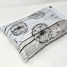 10x13 Driftwood Whimsical Black Dandelions Poly Mailers, Rustic Wood Grain Gray, Farmhouse Chic Vintage Shipping Mailing envelope bags