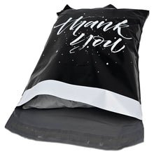 10x13 Thank You Poly Mailers with Handles - Black & Pink Merchandise Shopping Bags, Pop Up Shop Cute Party Boutique Bags, Shipping, Mailing