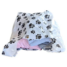 Eco-Friendly Paw Print Plastic T-Shirt Bags with Handles, 8x5x18" & 11x6x22", Cute Recycled Grocery Bags | USA T Sack Merchandise Favor Bags