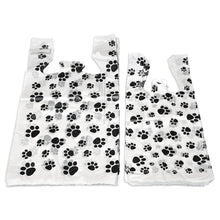 Eco-Friendly Paw Print Plastic T-Shirt Bags with Handles, 8x5x18" & 11x6x22", Cute Recycled Grocery Bags | USA T Sack Merchandise Favor Bags