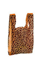 Leopard, Zebra T-Shirt Bags with Handles, 8x5x16" & 11x6x21", Cute Favor Merchandise Retail Grocery Bags | USA T Sack Merchandise Favor Bags