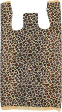 Leopard, Zebra T-Shirt Bags with Handles, 8x5x16" & 11x6x21", Cute Favor Merchandise Retail Grocery Bags | USA T Sack Merchandise Favor Bags