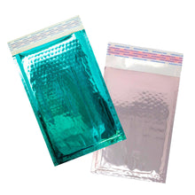 4x8 Teal, Rose Gold Metallic Padded Bubble Mailers, Shipping Envelopes Self Seal - ShipNFun