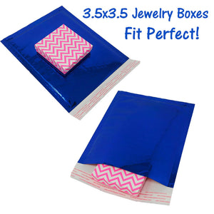 6x10 Cobalt Blue, Pink Metallic Foil Bubble Mailers Padded Designer Mailing Bags - ShipNFun