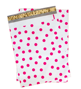 12" x 15" Designer Poly Mailers, Pink,Teal, Polka Dots,Hearts Flat Shipping Bags - ShipNFun