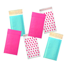 Hot Pink, Aqua and Polka Dot Kraft Bubble Mailers, Padded Envelopes, 4x8 & 6x9 - ShipNFun