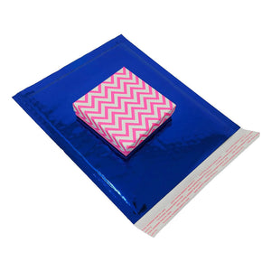 6x10 Cobalt Blue, Pink Metallic Foil Bubble Mailers Padded Designer Mailing Bags - ShipNFun