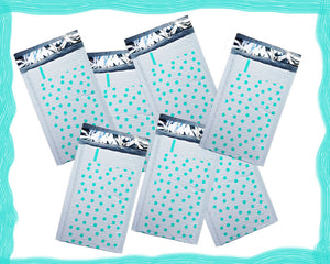 Hot Pink & Teal 4x8" Polka Dot Poly Bubble Mailers, Padded Envelope Shipping Bag - ShipNFun