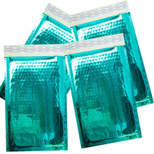 4x8 Teal, Rose Gold Metallic Padded Bubble Mailers, Shipping Envelopes Self Seal - ShipNFun