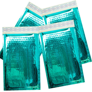 4x8 Teal, Rose Gold Metallic Padded Bubble Mailers, Shipping Envelopes Self Seal - ShipNFun