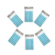6" x 10", 4 x 8" Teal Blue Chevron Poly Bubble Mailer Padded Shipping Envelopes - ShipNFun