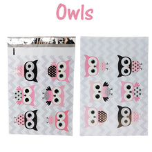 10x13" Designer Owls, Cat's Poly Mailers Combo Pack, Quality Shipping Envelopes! - ShipNFun