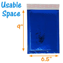 6x10 Cobalt Blue, Pink Metallic Foil Bubble Mailers Padded Designer Mailing Bags - ShipNFun