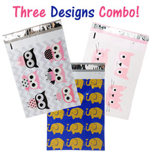 10x13" Designer Owls, Cat's Poly Mailers Combo Pack, Quality Shipping Envelopes! - ShipNFun