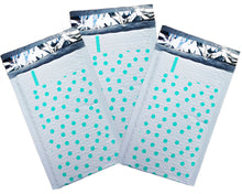 Hot Pink & Teal 4x8" Polka Dot Poly Bubble Mailers, Padded Envelope Shipping Bag - ShipNFun