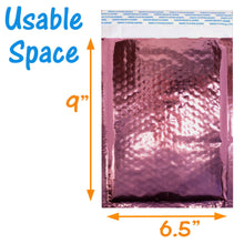 6x10 Pink & Hologram Metallic Bubble Mailers Holographic Air Shipping Envelopes - ShipNFun