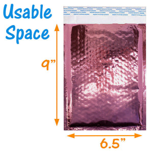 6x10 Pink & Hologram Metallic Bubble Mailers Holographic Air Shipping Envelopes - ShipNFun