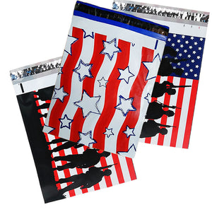 10x13" Military Soldier Patriotic Flag Poly Mailers, Flat Shipping Envelope Bags - ShipNFun