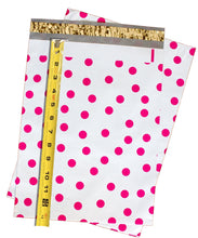10" x 13" Polka Dot Poly Mailers, Hot Pink,Teal,Purple,Blue Colored Flat Mailers - ShipNFun
