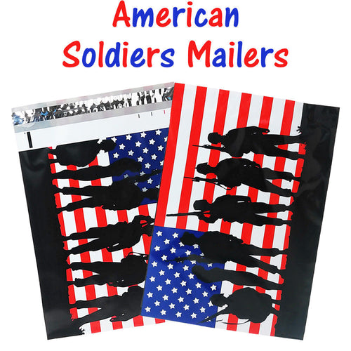 10x13 Patriotic Poly Mailers, Designer Shipping Custom Boutique Flag Envelopes - ShipNFun