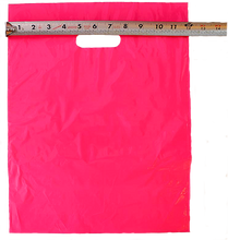 12" x 15" Colored PLASTIC MERCHANDISE Bags Retail Store Bags w/Die Cut Handles - ShipNFun