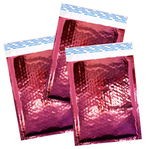 6x10 Cobalt Blue, Pink Metallic Foil Bubble Mailers Padded Designer Mailing Bags - ShipNFun